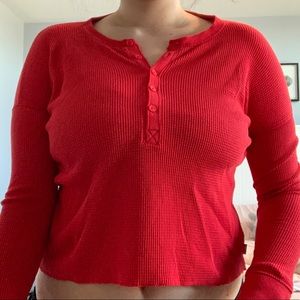 TNA waffle button up long sleeve